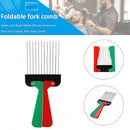 Foldable Metal Wide Teeth Salon Comb Afro Detangle Comb Hair Styling Tools Newly