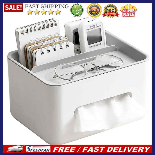 Tissue Box Remote Control Napkin Sundries Case Holder Living Room Desk Organizer