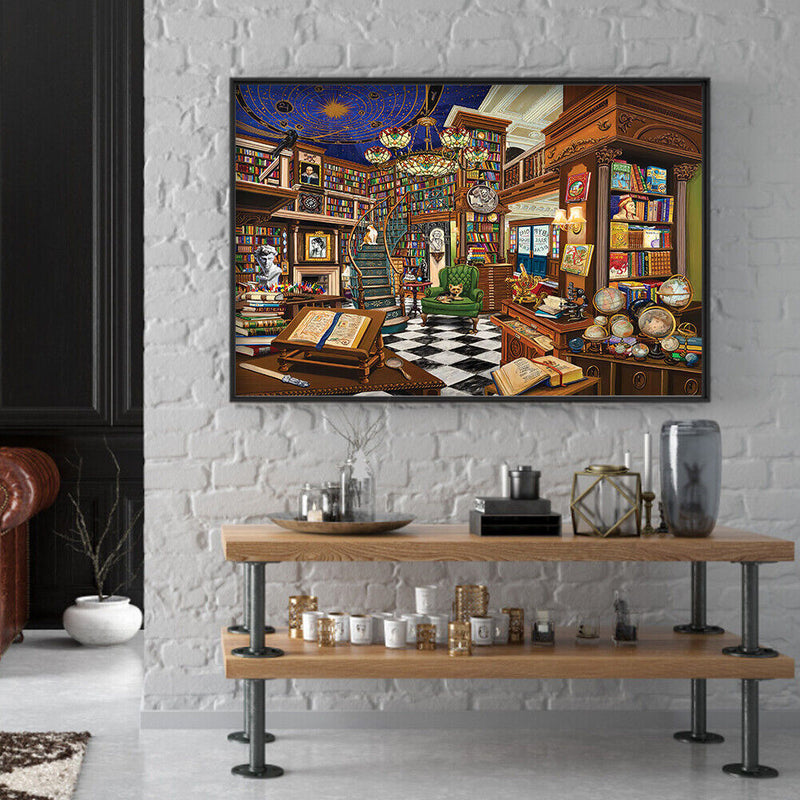 5D DIY Full Round Drill Diamond Painting Cozy study room