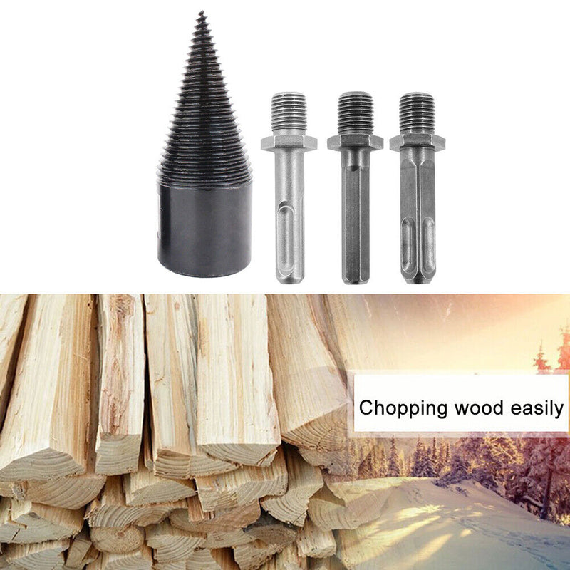 4pcs Woodworking Wood Separator Spiral Cone Reamer Splitter Drill Bit (B) Newly