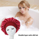 Women Night Hair Cap Double Layer Satin Headwear Adjustable Curly Hair Stylin