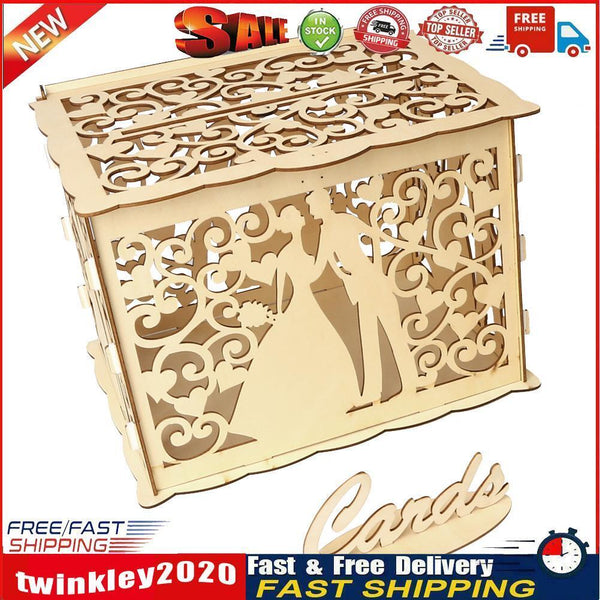 DIY Hollow Wooden Greeting Card Box Wedding Reception Supplies (JMO1368) Newly