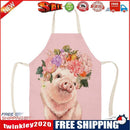 Kitchen Pink Aprons for Women Men Household Piggy Aprons Linen Cook Tablier