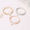 Women Jewelry Roma Letter Stainless Steel Cuff Bangles Heart Dangle Bracelet