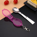 Outdoor Camping Utensil Stainless Steel Folding Spork with Box (Purple) Newly