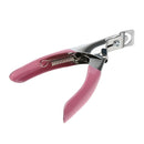 Manicure Cutter Clipper False Nail U One Word Cut Stainless Steel (Pink)