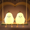 and Brightness Switchable Multiple Colors Silicone Soft Pear Cute Night Light