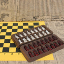 Leather Chessboard Mat Checkers Board Game Characters Chess Pieces Set for Kids