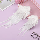 Party Gown White Embroidery Collar Patch Sewing Flower Angel Wing Applique