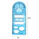 Multi-function Geometric Ruler Drawing Template Measuring Tools (Blue) Newly