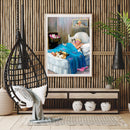 Granny and Cats Oil Paint By Numbers DIY Canvas Wall Picture Craft Home Decor