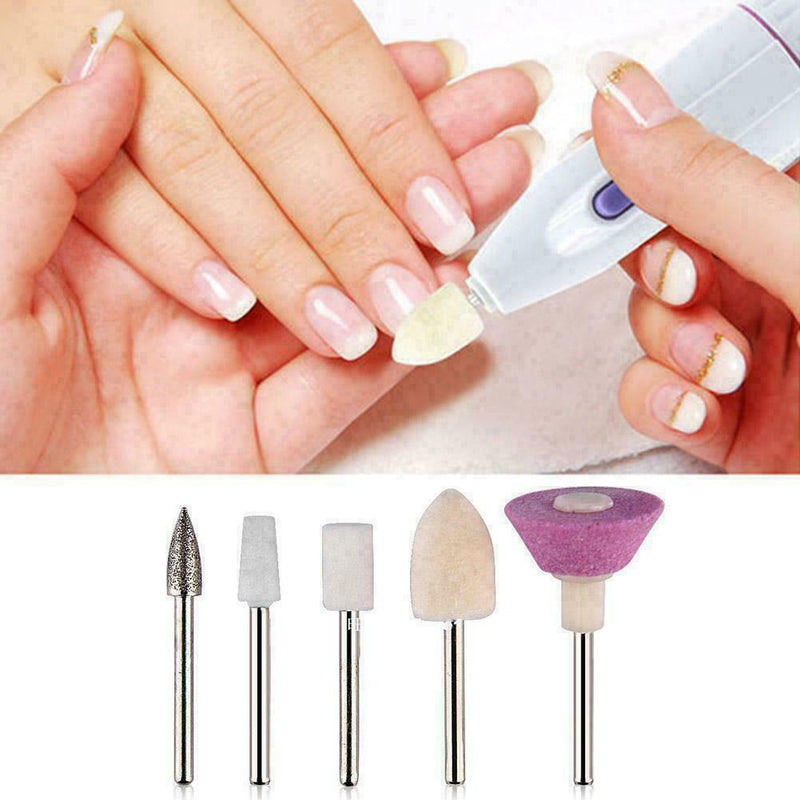 5pcs/set Nail Art Polishing Grinding Head Tools Nail Drill Bits P9I2 Ele S8B2