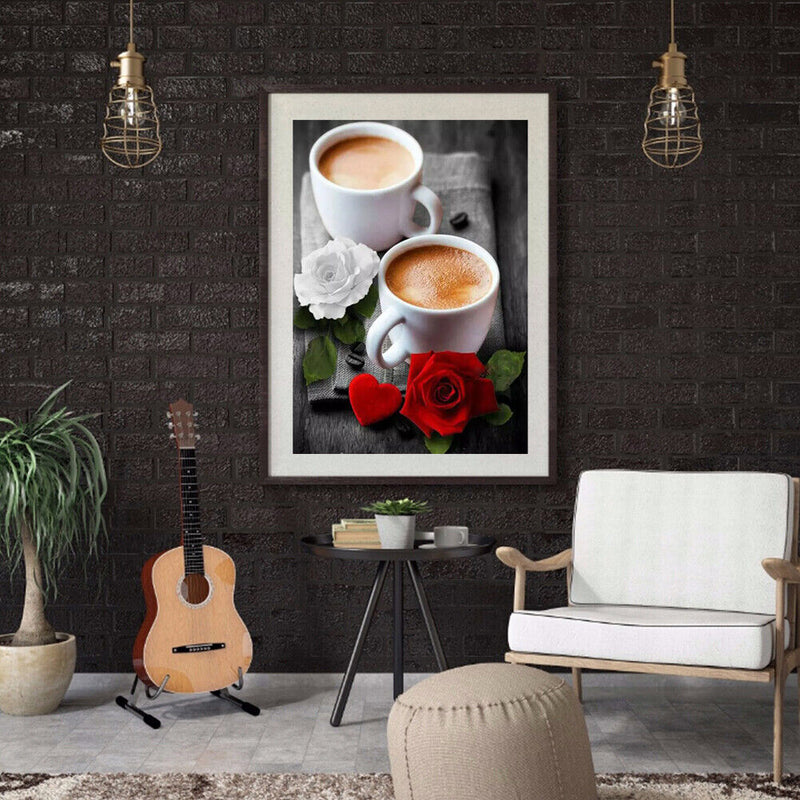 Painting By Numbers DIY Coffee Hand Painted Canvas Oil Art Picture Ornaments Kit