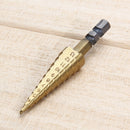 Practical Unique Titanium Coated 3-13MM 11Step Drill 1/4" HSS Sec
