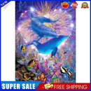 Undersea Dolphin Full Round Drill Rhinestone Picture Home Decoration 12x16 inch