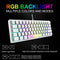K61 RGB Wired Keyboard 60 Percent 62 Keys Ergonomic Gaming Keyboard (White)