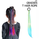 Girls Elastic Wig Rubber Band Rope Ponytail Braider Hair Tie (Lake Blue)