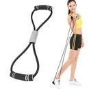 Yoga Resistance 8 Word Pull Rope Chest Expander Muscle Training (Black) Newly