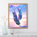 DIY Full Round Drill Diamond Painting 5D Fantasy Feather Poster Kit Craft