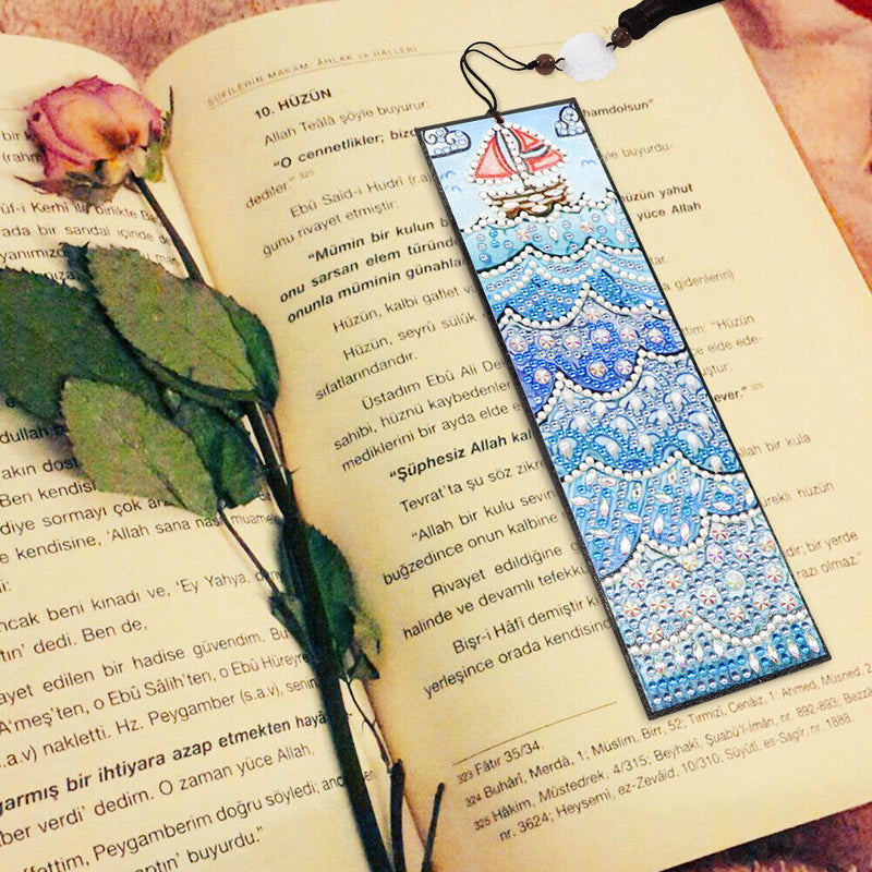 DIY Special Shape Diamond Painting Bookmark Tassel Embroidery Wave Crafts Newly