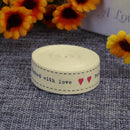 5 Yards/Lot Hooked With Love Printed Cotton Ribbons DIY Sewing Label Tags Newly