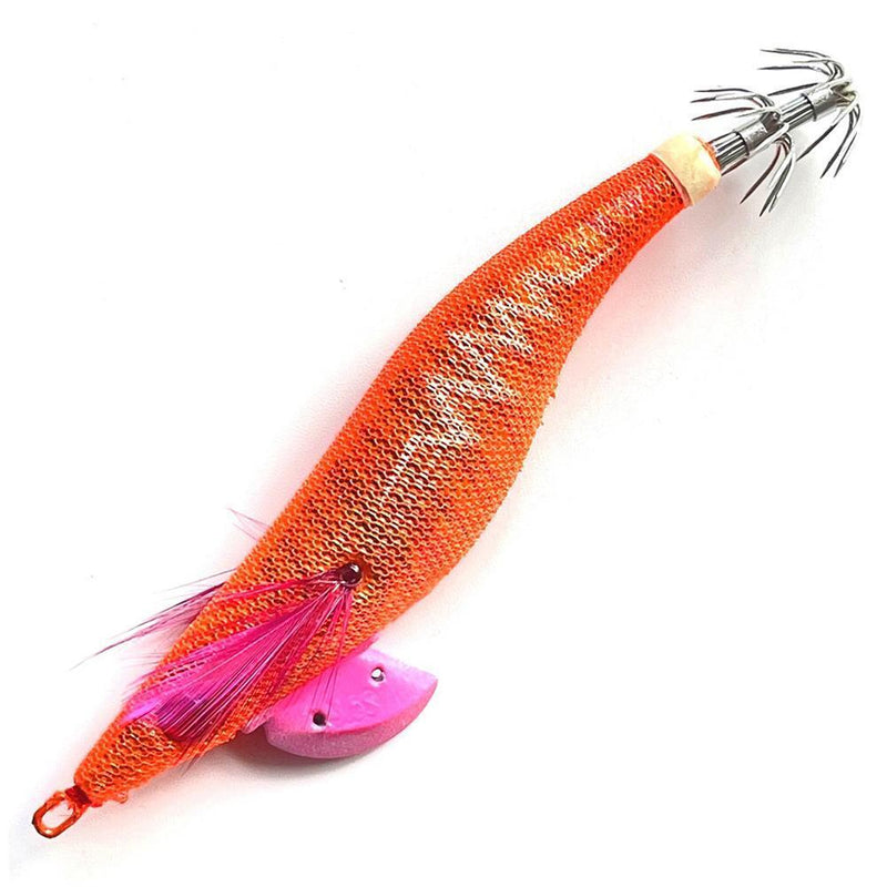 Luminous Fishing Lure Lifelike Wood Shrimp Squid Jig Hook Swimbait (Style E)