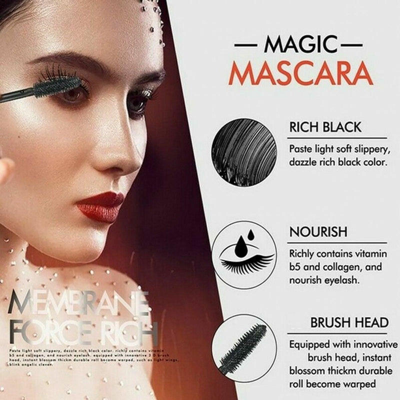 Drying Voluminous Fiber Lashes Extension Eye Makeup Tool 4D Silk Fiber Mascara