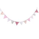 12 Flags 3.2m Retro Colorful Flowers Pennant Paper Flag Party Bell Garland Decor
