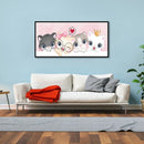 DIY Full Cross Stitch Art Painting 11CT Stamped Kitten Embroidery Wall Ornament