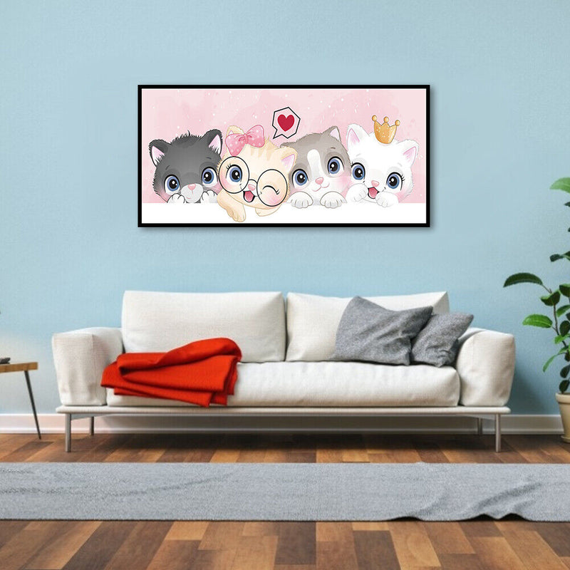 DIY Full Cross Stitch Art Painting 11CT Stamped Kitten Embroidery Wall Ornament