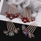 Elegant Bride Hair Jewelry Hairpin Shiny Rhinestone Inlaid Flower Hair Comb