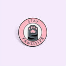 Enamel Pins Jacket Lapel Letters Badges Brooch Cat Paw Pins Stay Pawsitive
