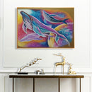Oil Paint By Numbers Picture DIY Painting Colorful Whale Drawing on Canvas