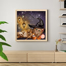 40x50cm Cross Stitch Full Embroidery Kit Halloween Cat Home Art Decor Stamped