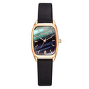 Simple PU Leather Watch Elegant Bracelet Women Square Dial Quartz Wristwatch Set