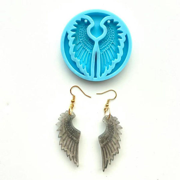 DIY Jewelry Making Tools Crystal Epoxy Mold Silicone Earrings Mold Angel Wings
