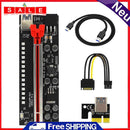 Ver12 Pro PCI-E 1X to 16X Riser Card 6Pin Power 3528 Colorful LED Adapter Cards