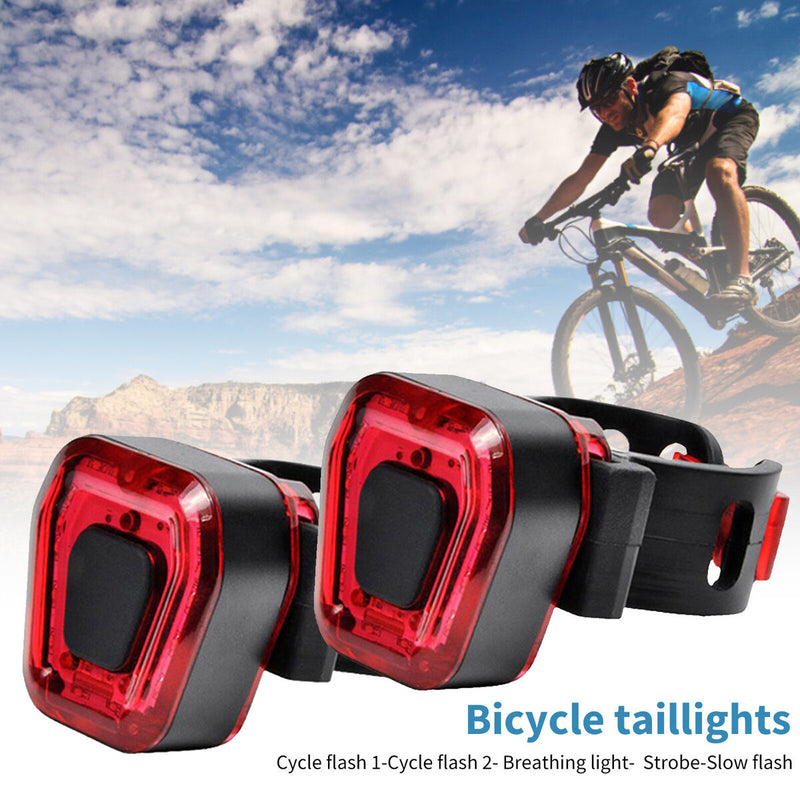 5 Flashing Modes Aluminum Alloy Tail Light Rechargeable USB Bicycle Back Lamp