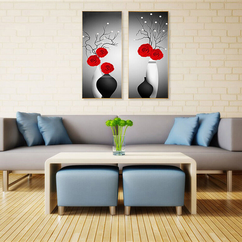 Diamond Painting 2 Panel 5D DIY Special Shaped Flower Vase Cross Stitch Cra