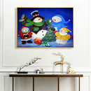 50x40cm 5D DIY Full Round Drill Diamond Painting Snowman Family Home Art Decor