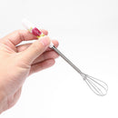 Ceramic Handle Stainless Steel Hand Egg Beater Egg Stirring Whisk (White)