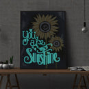 Full Round Luminous Diamond Painting Two Sunflowers Rhinestone Wall Picture Gift