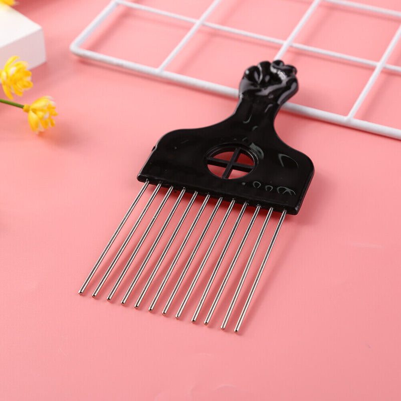 Wide Teeth Metal Comb Stainless Steel Hair Cutting Styling Barbers Trimming