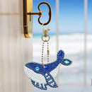 5pcs Diamond Painting Keychain DIY Whale Animal Key Ring Pendants (YSK093)
