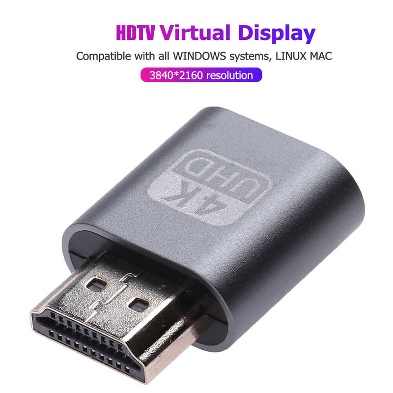 Virtual Display Adapter HDMI DDC EDID Dummy Plug Headless Ghost Display Emulator