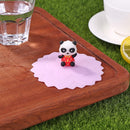 Cartoon Silicone Cup Cover Clear Cherry Heat-resistant Reusable Lid (Bear)