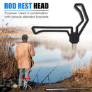 M3/8 Fishing Rod Rest Gripper Head Carp Fish Pole Holder Support (Black)