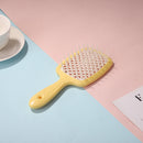 Wide Teeth Air Cushion Comb Scalp Massage Salon Hair Brush (Yellow white) Newly