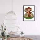 14CT Printed Partial Embroidery Set Monkey Baby Needlework DIY Cotton Craft Kit