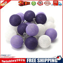 20LED Cotton Ball String Light Fairy Wedding Christmas Party Decor (Purple)